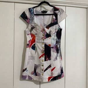 Miaou Multicolor Abstract Women's Blouse